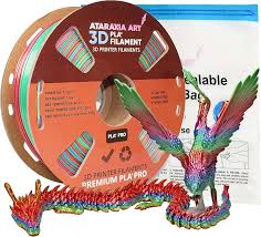 ATARAXIA ART Silk Rainbow Shiny Fast Multicolor Change PLA Filament 1.75mm,  Quick Random Color Change Material 3D Printing Filament 1Kg/2.2lb Spool, ...