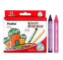 Foska Good Quality Stationery Set Non Toxic 12 Colors Triangle Wax Crayon