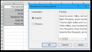 How To Quickly Convert Currency Numbers To Words In Excel