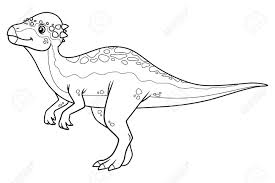 It had long back legs, and small front legs and was bipedal, walking on 2 legs. Pachycephalosaurus Cartoon Bw Royalty Free Cliparts Vectors And Stock Illustration Image 143069921