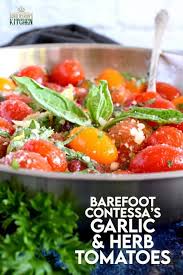 Add the corn to the pasta and cook it for another 2 minutes. Barefoot Contessa S Herb And Garlic Tomatoes Lord Byron S Kitchen