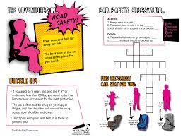 The Adventures In Road Safety Car Safety Crossword Adventure Sheet Child Safety Activities Educational Games For Kids Car Safety