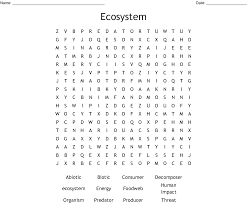 Ecosystem Word Search Wordmint