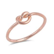 Rose Gold Love Knot Ring Solid 925 Sterling Silver Heart Knot Simple Plain Promise Ring Lovely Gift Size 4 16 Twisted Knot Heart Ring Accessori