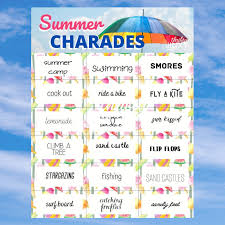 Table of contents how to play charades during the holidays printable cards of christmas charades ideas Free Printable Summer Charades Game Cards Thrifty Jinxy