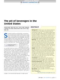 Pdf The Ph Of Beverages In The United States