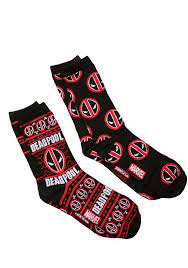 Within each store are shelves of products, each tagged with a company logo that tells consumers who provides that parti. Deadpool Deadpool Logo Holiday Sweater Socks Newbury Comics