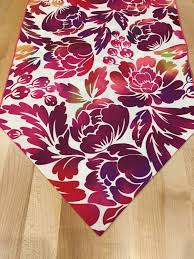 Cloth Table Runner 36 Table Runners Wine Pink Coral Green Fuschia Floral Runner On White Background Handmade Kit Floral Runner Table Runners Table Toppers