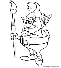 Terry vine / getty images these free santa coloring pages will help keep the kids busy as you shop,. Goblin With A Paintbrush Coloring Pages Elf Coloring Pages Coloring Pages For Kids And Adults
