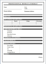 Related posts to bio data format for teacher job. Biodata Format Information Technology