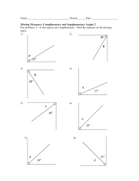 My daughter is working on geometry this. Complimentary And Supplementary Angles Worksheet For 9th Grade Lesson Planet