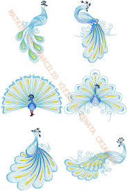 17 Matriz Pavão Pássaro 17 Matrizes Bordado Pavão Rippled | Elo7