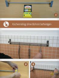 Kuchenreling Ohne Bohren Befestigen Tipps Und Tricks Diybook At Regal Ohne Bohren Bohren Kuche