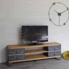 Industriel Meuble Tv Metal Et Bois Tiroirs Meuble Tv Style Industriel Meuble Tv Mobilier De Salon