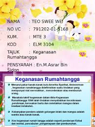Keganasan rumahtangga perlu dikenalpasti sebagai satu kesalahan khusus di bawah kanun keseksaan. Keganasan Rumahtangga Ppt