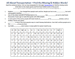 Most of the printable word searches are 15x15, some puzzles are 10x10, and one puzzle is a jumbo 18x18 word search puzzle. Transportation Worksheet Free Hidden Words Puzzles Games To Print Earth Science For Kids