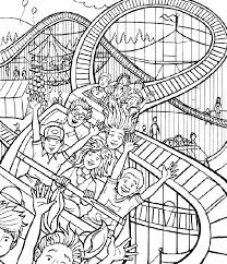 The Intricate American Roller Coaster Coloring Sheet Roller Coaster Drawing Roller Coaster Ride Drawing
