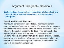 Ela 6 Common Core Unit Argument Paragraph Unit Description