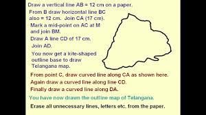 My first thought was using live trace in illustrator, but i'm not terribly good at that yet.essentially i want streets to be in black (and at similar relative thickness) and the rest of the. How To Draw Telangana Map Fast Youtube