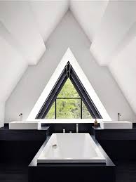 Pyramid Power Home Decor Interior Design Inspiration Bathroom Black And White Triangle Window Bathroom Design Attic Rooms House Design