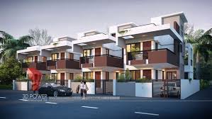 3d Architectural Rendering Of Row Houses Duplex House Design Row House Row House Design