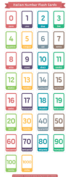 Free Printable Italian Number Flash Cards Download Them In Pdf Format At Http Flashcardfox Com Downloa French Flashcards Flashcards Learning French For Kids