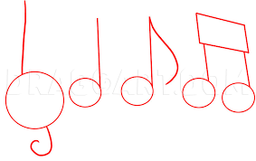 Draw a curve to meet the third or g line and curve around. How To Draw Music Notes Step By Step Drawing Guide By Dawn Dragoart Com