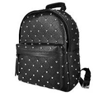 Mochila de piel blanca para mujer, mochila tachonada de piel ...