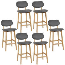 Chaise hauteur d assise 65 cm. Lot De 6 Chaises De Bar Hauteur 65cm De Haute Qualite Pieds En Bois Grise Cdiscount Maison