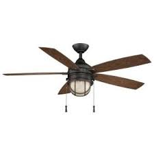 Hampton Bay Seaport 52 In Indoor Outdoor Natural Iron Ceiling Fan With Light Kit Al634 Ni Ceiling Fan With Light Fan Light Ceiling Fan