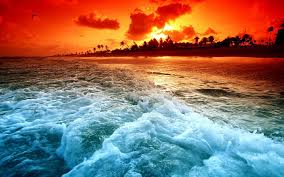 Sunset on the horizon pun. Fiery Sunset Beach Nature Beaches Sunsets Fiery Sky Nature And Landscapes Hd Wallpaper Wallpaperbetter