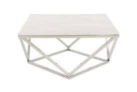 Classic & modern coffee tables the sofa and chairs might be the first thing you notice in a living room, but coffee tables are at the center of everything. Deco 79 Square White Marble Coffee Table With Silver Stainless Steel Modern Geometric Base 29 Buy Online In United Arab Emirates At Desertcart Ae Productid 44045461