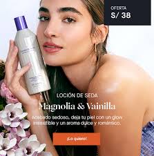Loción de Seda Magnolia y Vainilla Crema Iluminadora Perfumada Una fórmula  sedosa que se desliza suavemente y es de rápida absorción, no deja  sensación grasa ni pegajosa y no mancha la ropa.