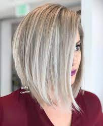 Ash Blonde Lob With Razored Ends Mediumbobhaircuts Bobhairstylesforfinehair Angled Bob Hairstyles Inverted Bob Hairstyles Hair Styles