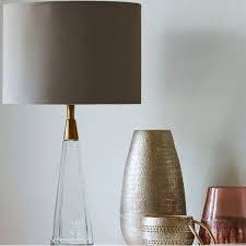 Rustic table lamps grey table lamps bedside table lamps lamp table wood table nautilus glass table lamp shades green lamp contemporary stained glass table lamps ceramic table lamps banquettes urban outfitters circle table bamboo weaving cool tables glass pendant light. Poloma Clear Glass Table Lamp With Grey 14 Shade Yorkshire Uk United Furnishings