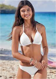 Watermelon Enhancer Push Up Ring Halter Triangle Top Bikini Venus Bikinis Triangle Bikini Triangle Bikini Top