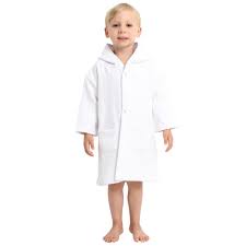 Am Pm Kids White Muslin Hooded Robe 3 5 Years Stitch Sensations