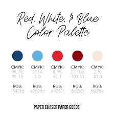Red White Blue Color Palette Cmyk Rgb Codes Included Plan Your Perfect Patriotic Event Brand Color Palette Color Palette Design Color