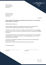 Gesetzliche/ordentliche kündigung durch den mieter. Vordruck Ordentliche Kundigung Mietvertrag Durch Vermieter