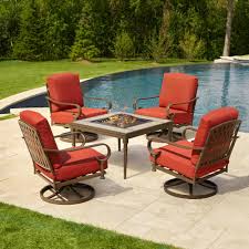 Are doubts rolling over your head and confusing you? Hampton Bay Oak Cliff 5 Piece Metal Patio Fire Pit Conversation Set With Chili Cushions 176 411 5fp V2 The Home Depot