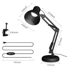 Accent lamps not only brighten up the room but also double up as decor for your living room. Shellkingdom Architect Task Lamp Adjustable Swing Arm Desk Lamp With Clamp Classic Desk Lamp For Home Office Reading Black Usb Pricepulse
