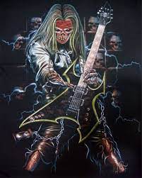 Skeleton Electric Guitar T Shirt Guitar Mens T Shirts Heavy Metal Art Heavy Metal Music Music Artwork