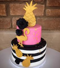 Birthday Rose Gold Pineapple Cake Design Rainbow Pudding Shake Cupcake Aniversario Bolo De Flamingo Ideias De Bolos