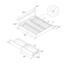 Making storage platform bed king loft furniture bed frame with. Realrooms Alden Upholstered Bed With Storage Drawers King Size In Gray Linen 4546449