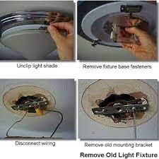 Choose a fixture suitable for confirm that the power is off by turning the wall switch off and on. How To Replace A Ceiling Light Fixture Ceiling Lights Light Fixtures Old Lights