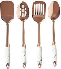 Amazon Com Cooking Utensil Set By Ciroa Rose Gold And Marble Set Of 4 Kitchen Utensils In 2020 Rose Gold Kitchen Accessories Rose Gold Kitchen Modern Kitchen Tools