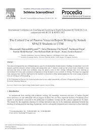 Written by tim corson and rebecca smollett, university college writing centre. Pdf The Correct Use Of Passive Voice In Report Writing By Somali Space Students In Utm
