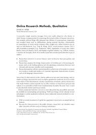 The data are generally nonnumerical. Pdf Online Research Methods Qualitative