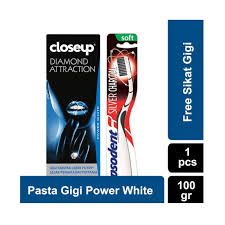 Jual Close Up Pasta Gigi Diamond Attraction Power White 100 Gr Free Pepsodent Silver Charcoal Sikat Gigi Online Desember 2020 Blibli