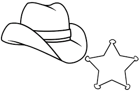 The world could be coming to an end and you wouldn't go outside to watch without your hat.. Cowboy Hat And Sherrif Badge Coloring Pages Kids Play Color